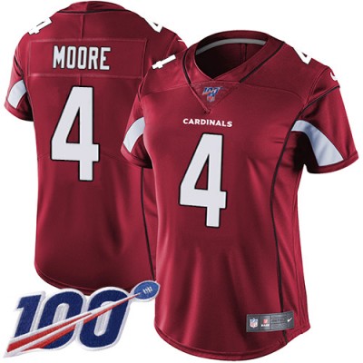 Nike Arizona Cardinals #4 Rondale Moore Red Team Color Women's Stitched NFL 100th Season Vapor Untouchable Limited Jersey